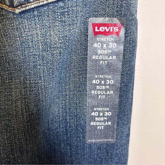Levi's Men's 505 Size 40x30 Denim Straight Leg Jeans Medium Wash NWT - Picture 5 of 9